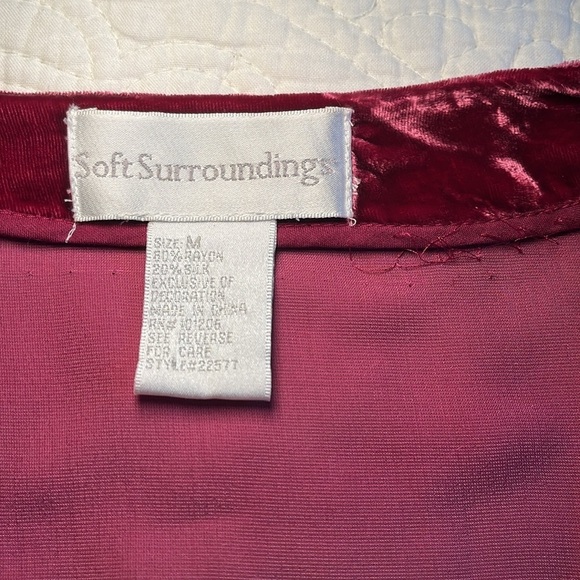 Silk Blend Velvety Wrap Jacket Women Medium Beaded Top Vintage Fairy Core Retro - Picture 8 of 17